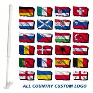 ธงติดกระจกรถยนต์แบบกันน้ำ พกพาสะดวก ขนาดเล็ก ผลิตตามสั่ง ทำจากโพลีเอสเตอร์ พร้อมเสาพลาสติก - Product Image 2