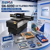 Impresora de Inyección de Tinta UV de Cama Plana de 60*90cm, Personaliza Fundas de Teléfono de Cerámica, Madera, Vidrio, PVC, Máquina de Impresión Automática con Posicionamiento Visual CCD