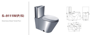 WC à deux pièces en acier inoxydable, à poser au sol, prix attractif, populaire en Chine, pour les prisons et les cellules de prison - Product Image 2