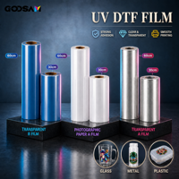 Rouleau de film DTF UV Goosam de haute qualité 30cm 60cm x 100m transparent A+B, film de transfert étanche facile à décoller pour bouteilles, verre, coques de téléphone