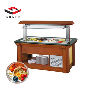 Quầy bar salad lạnh thương mại đa năng: màn hình bằng thép không gỉ và saladette Top - Product Image 1