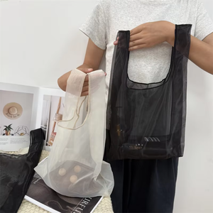 กระเป๋าออร์แกนซ่าปักโลโก้ตามสั่ง สำหรับใส่เครื่องประดับ เครื่องสำอาง และของขวัญ  กระเป๋าโท้ทออร์แกนซ่าเนื้อบาง - Product Image 6