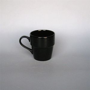 Sleek Black Glazed <b>Ceramic</b> <b>Mug</b> Minimalist Smooth Clean Lines for Home Use - Product Image 1