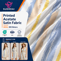 Tissu satiné en polyester imprimé en gros, matière satinée en acétate, textile imprimé sur mesure pour doublure
