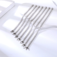 Bracelet à breloques en argent sterling plaqué platine avec moissanite, pierre taillée, bijoux de luxe certifiés par un tiers, unisexe