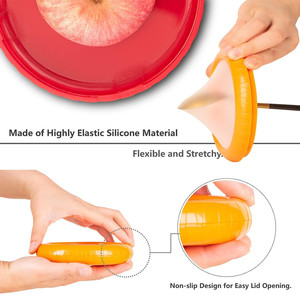 Contenitore Riutilizzabile per Frutta e Verdura, <span class=keywords><strong>Porta</strong></span> Limoni, Contenitore per Pomodori, Custodia Elastica per Avocado, <span class=keywords><strong>Porta</strong></span> Cipolle per Conservazione Alimenti - Product Image 4