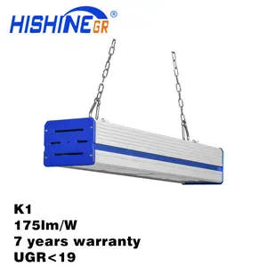 Hishine K1 Led Linear High Bay Light 100W LED Panel Garage Hanging Light Industrial Shop Lights for Warehouse