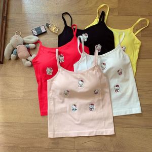 Camisola sin mangas, chaleco de dibujos animados japoneses, camiseta sin mangas con tirantes finos, camisolas para mujer, <span class=keywords><strong>Top</strong></span> sin espalda, camisetas sin mangas de nailon para mujer - Product Image 1