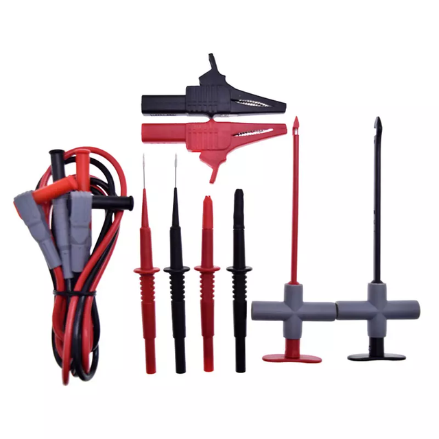 NUELEAD Multimeter Test Leads Kit with Alligator Clips High Voltage Flexible Test Probes Insulation Piercing Test Clip