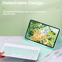 Casing Keyboard untuk Samsung Tab S7 S8 PLUS S7FE 12.4 A8 X205 A7 T500 S6 Lite, Cover Magnetik dengan Tempat Pensil