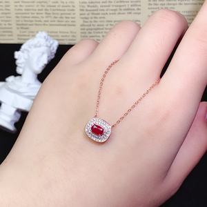2026 New Arrival Hot-Selling Natural <strong>Ruby</strong> Pendant <strong>Necklace</strong> 925 Sterling Silver Set Jewelry - Product Image 5