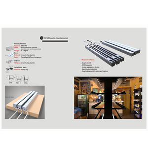 Profils de LED d'aimant d'extrusion de canal de LED personnalisés en forme de U pour étagère de marchandises pour la lumière d'armoire - Product Image 5