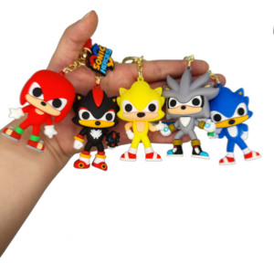 Vente en gros de <span class=keywords><strong>porte</strong></span>-clés en silicone <span class=keywords><strong>Sonic</strong></span> Mouse avec motif dessin animé pendentif sac cadeau enfant voiture <span class=keywords><strong>porte</strong></span>-clés 3D souple anime - Product Image 2