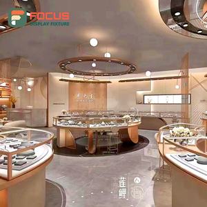 Glass Jewelry Display Cabinet Wooden Jewelry Counter <b>LED</b> Light Luxury Jewelry Display <b>Shelf</b> High End Counter - Product Image 4