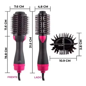 Professional <b>Hair</b> Dryer With Integrated <b>Brush</b> 1000W 127V AC Motor Ionic Technology 4 Speed Settings Plastic Body For Efficient D - Product Image 1