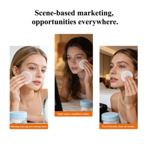 Tampons Toniques Exfoliants au Collagène en Coton pour le Visage, Hydratants et Éclaircissants, Anti-Acné et Anti-Points Noirs, Marque Privée - Product Image 4