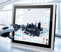 Nouvel ordinateur industriel tout-en-un Yingtouch 19 pouces avec écran tactile capacitif USB/DVI pour données de ligne Kanban