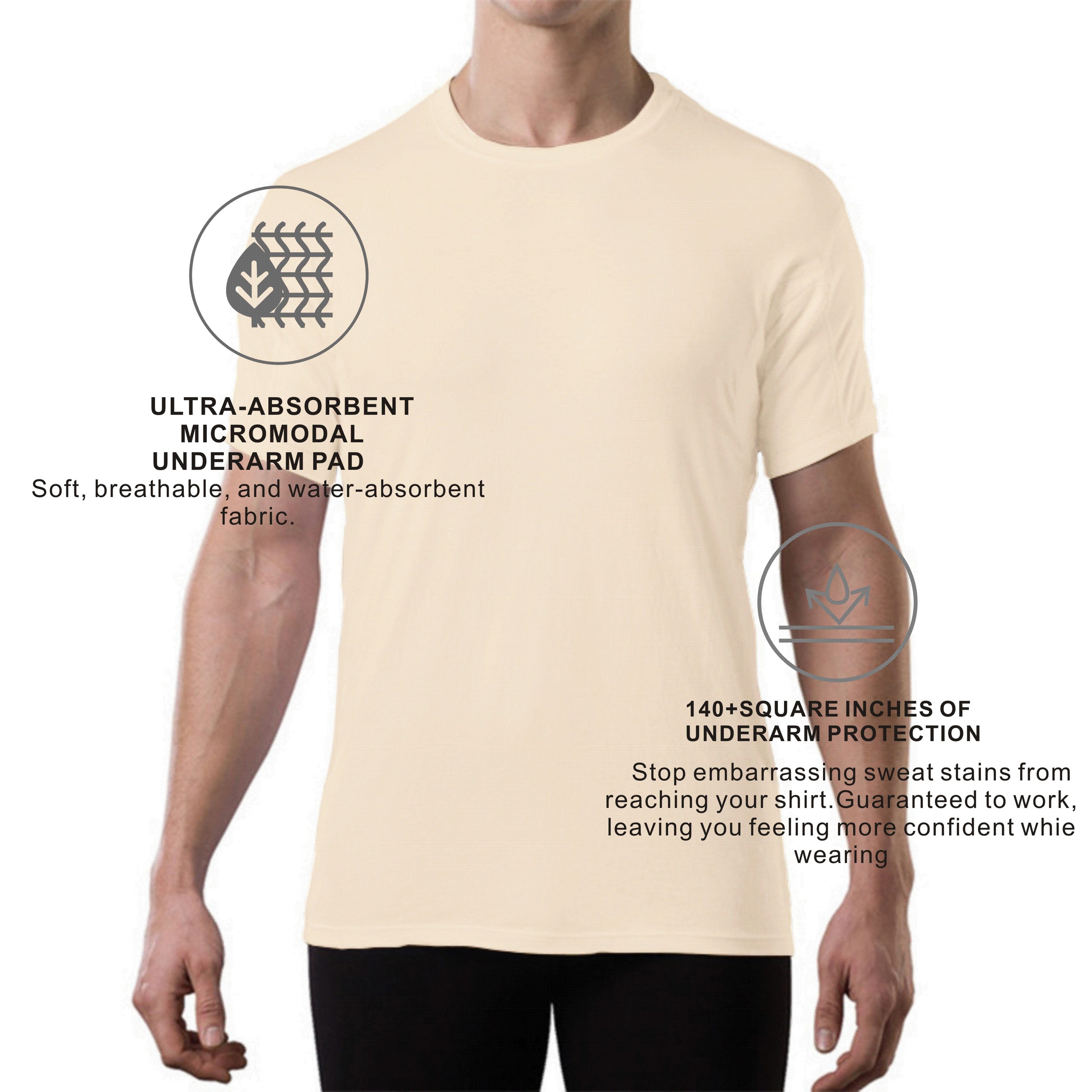 Col rond homme beige