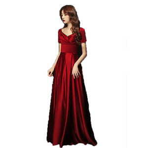 Abito Toast <span class=keywords><strong>sposa</strong></span> 2024 nuovo abito <span class=keywords><strong>rosso</strong></span> vino invernale da donna di solito indossano raso atmosferico per la porta sul retro - Product Image 5