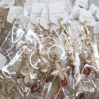 Kreativitas Vintage Logam Kristal Rhinestone Fashion Gantungan Kunci Empat Daun Bunga Opal Bentuk 3D Ringan Carabiner Gantungan Kunci