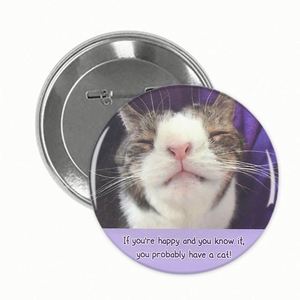 Insignia de botón personalizada de gato de 1.5 pulgadas con impresión CMYK premium para manualidades metálicas - Product Image 2