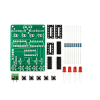 Kit DIY Responder Kuis 4 Orang, Papan Sirkuit Latihan Penyolderan Buzzer Kuis, Modul Eksperimen Pengajaran Elektronik