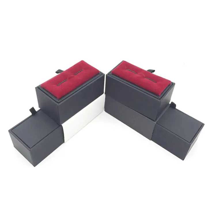 Red Cufflink Show Case Hot Sales Cuff link paper Box Gift Cases for men Fashion Jewelry packaging & Display