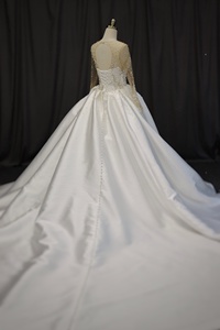 Vestidos de Novia de Fábrica China, Vestido de Novia de Lujo con Cuentas, Vestido de Novia Personalizado de Lujo con Perlas - Product Image 5