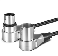 Connecteur de câble XLR mâle vers femelle à angle droit, rotation à 360 degrés, petit lot, 3 broches, pour microphone, câble DMX