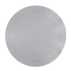 ขนาดกระดาษแข็งสีทองขนาดใหญ่ขนาด Scalloped Round Shape ฟอยล์เค้กสำหรับงานแต่งงาน - Product Image 5