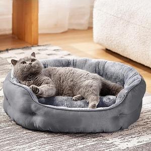 Nueva <span class=keywords><strong>Cama</strong></span> para Mascotas de Piel Sintética Súper Suave, <span class=keywords><strong>Cama</strong></span> Ortopédica Relajante de Lujo para Perros, Redonda, de Felpa, Lavable, Grande - Product Image 1
