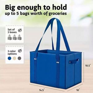 Usine BSCI, vente en gros, sac de courses pliable personnalisé avec logo, sac fourre-tout réutilisable, sac de shopping pliable non tissé - Product Image 4
