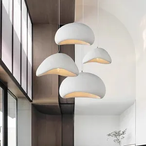 Подвесная лампа в стиле Wabi sabi, 40 см, высококачественный подвесной светильник для обеденного стола, минималистская современная люстра в форме белого птичьего гнезда