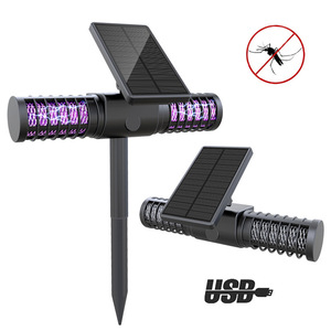 Lámpara solar antimosquitos para exteriores, control de plagas de jardín, exterminador eléctrico de insectos con carga USB para patio y jardín - Product Image 1