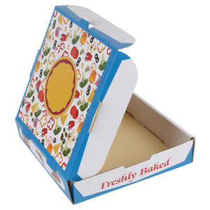 Caja de <span class=keywords><strong>pizza</strong></span> corrugada directa de fábrica con logotipo de impresión personalizado Precio barato Empaquetado de alimentos con revestimiento UV de laminación mate en relieve - Product Image 4