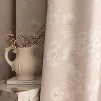 Élégant panneau occultant jacquard floral Magnolia à forte occultation pour salon et décoration intérieure