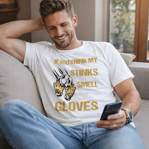 Camiseta de portero de fútbol con estampado personalizado 'Si crees que mi mal olor es peor que mi guante', de algodón, divertida, informal, de manga corta para hombre - Product Image 5