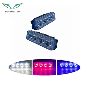 Evrensel su geçirmez DC12V elektronik flaş ışıkları 4 LED spot kafa lambaları araba DRL ön izgara ışıkları için