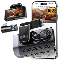 Caméra de tableau de bord double objectif 4K+2.5K avant/arrière avec assistance au maintien de voie ADAS, écran IPS 3.0 pouces, vision nocturne et capteur G pour voitures