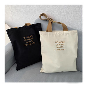 Chất lượng cao vải hữu cơ tùy chỉnh in dày nhiệm vụ nặng nề Tote Túi vải màu Cam với túi - Product Image 2