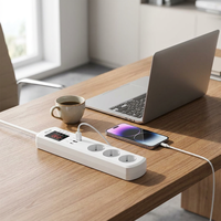 JIUJI JJSVA-QR3 Multiprise 3 prises USB avec protection contre les surtensions et réglage de la tension/courant pour réfrigérateur, type UE