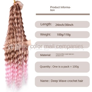 Peluca de Cabello Rizado Estilo Ondulado Profundo, Cabello Latino Americano, 24/30 Pulgadas, Rubio/Rosa, 100g - Product Image 2