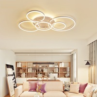 Grande maison décoration moderne cercle acrylique led ronde énorme plafonnier