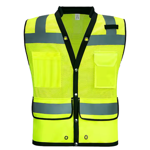 Chaleco de Seguridad de Alta Visibilidad con Franjas Reflectantes y Múltiples Bolsillos, Amarillo, ANSI Clase 2 - Product Image 2