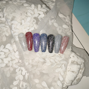 Hot Sale No Wipe UV Gel Diamond Top Coat Gel <strong>Polish</strong> With Shimmer <strong>Clear</strong> <strong>Glitter</strong> Top Gel in 5ML/10ML/15ML Bottle - Product Image 2