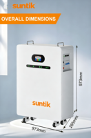Batterie de stockage d'énergie domestique 51,2 V 15 kWh LiFePO4 48 V sur pied avec BMS intelligent pour alimentation de secours résidentielle
