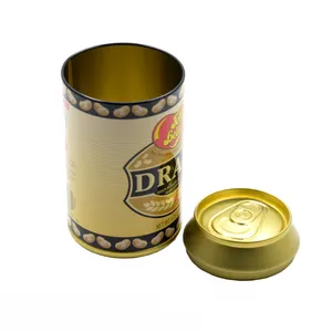 促销啤酒汽水形状礼品锡盒内衣袜子包装锡罐用于t恤包装空锡盒