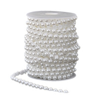 8MM de large blanc Beige fil de coton demi-cercle perles chaîne perles collier dentelle ruban d'habillage pour robe de mariée