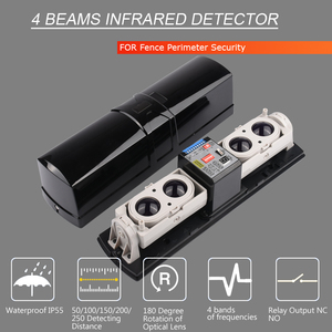 Ngoài trời 4 chùm cảm biến hồng ngoại dò hồng ngoại hoạt động quang điện bốn chùm cảm biến để bảo vệ chu vi - Product Image 3