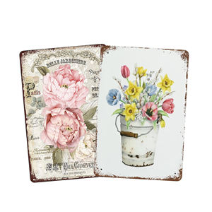 Vente <span class=keywords><strong>en</strong></span> <span class=keywords><strong>ligne</strong></span> d'affiches rétro vintage <span class=keywords><strong>en</strong></span> métal avec fleurs colorées pour décorer les affiches <span class=keywords><strong>de</strong></span> studio et bar <span class=keywords><strong>en</strong></span> métal - Product Image 3